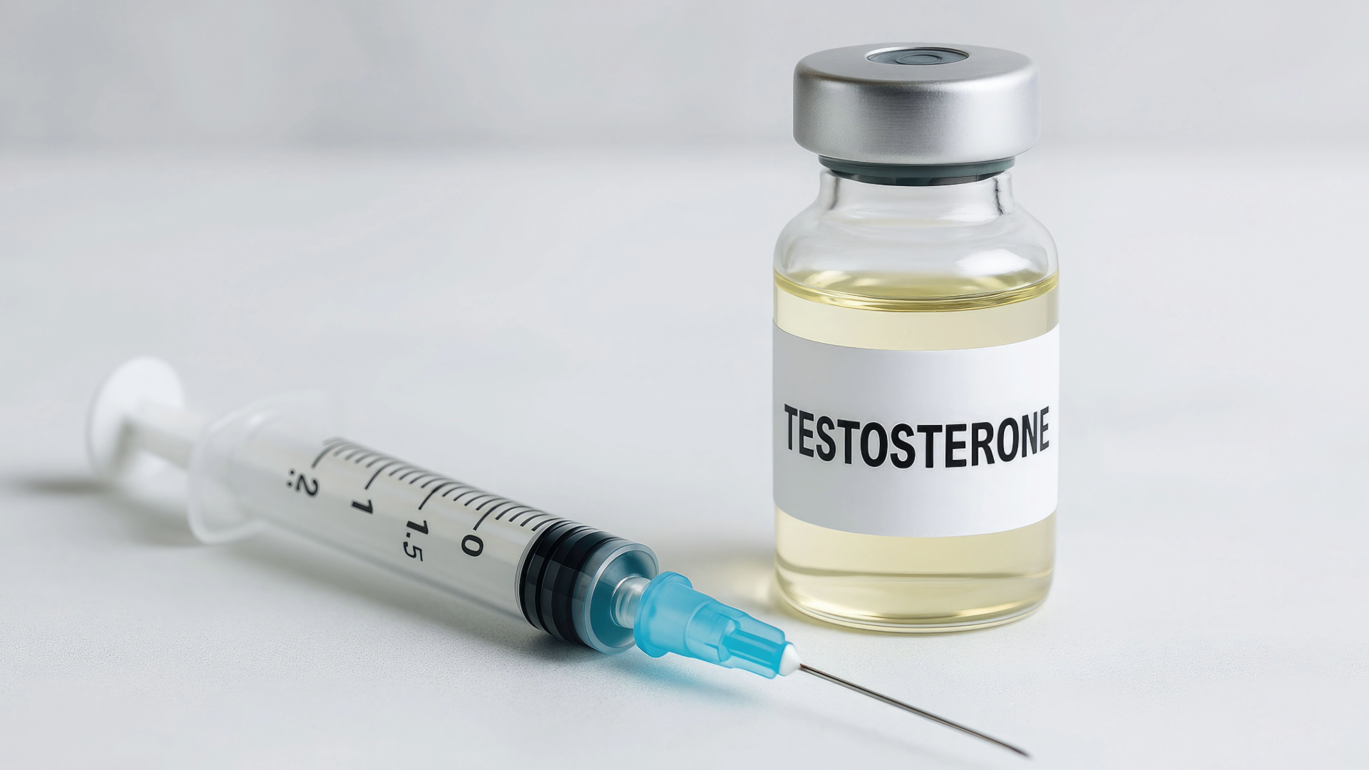 Testosterone Injection for Men’s Hormone Optimization at Tonicity Wellness Testosterone injection vial and syringe used for men’s hormone therapy in Safety Harbor.